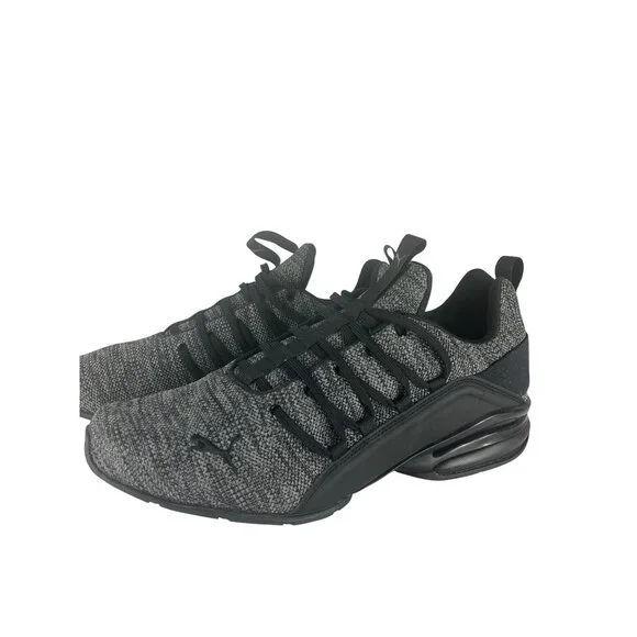Puma Men’s Athletic Sneakers US 11.5 Gray Knit Lace-Up Running Shoes